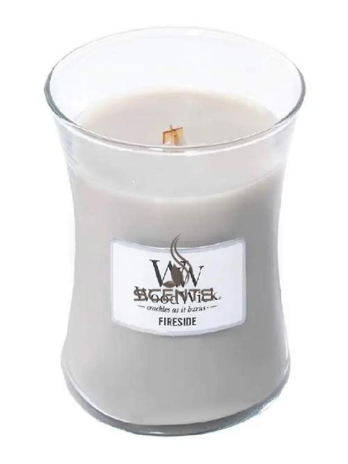 Woodwick Fireside ароматична свічка Камін Medium